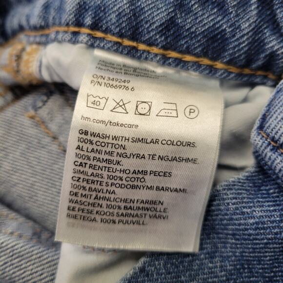 H&M Womens 90's Straight Fit Ultra High Waist Jeans Size 0 Waist 24 100% Cotton - Picture 9 of 9